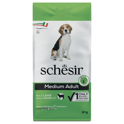 Voordeelpakket: 2x12kg Schesir Dog Medium Adult met Lam Hondenvoer droog - hondenbrokken
