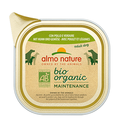 Almo Nature Dailymenu bio pate hond Kip en groenten 32x100gr - natvoer honden