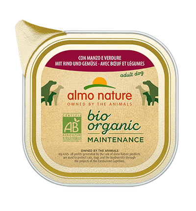 Almo Nature Dailymenu bio pate hond Rund en groenten 32x100gr - natvoer honden