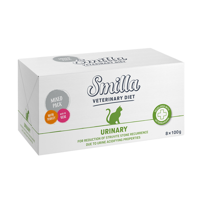 24x100g Smilla Veterinary Diet Mixpakket Urinary Kalkoen + Kalf Katten natvoer - natvoer katten