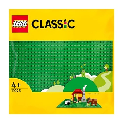 LEGO Classic Groene bouwplaat, Vierkant 32x32 Stud Bouwplaat, Bouw- en Displaybord Blokken, Cadeau voor Jongens en Meisjes 11023