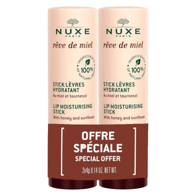 Nuxe R&ecirc;ve de Miel Hydraterende Lipstick DUO | 2 x 4 g PROMO