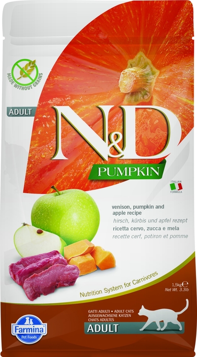 N&D Pumpkin kattenvoeding Hert 1,5 kg - kattenbrokken
