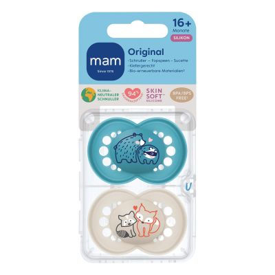 MAM Fopspeen Original Pure Siliconen - 16+ maanden - Boy | 100% duurzame fopspeen MAM