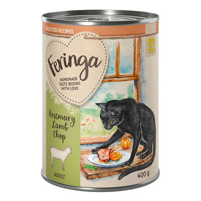 24x400g Rozemarijn Lamskotelet Feringa Selected Recipes Katten Natvoer - natvoer katten