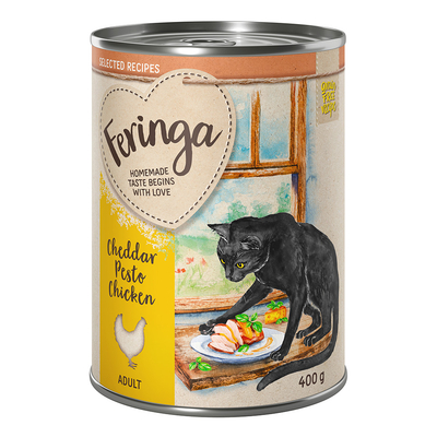 24x400g Kip met Cheddarpesto Feringa Selected Recipes Katten Natvoer - natvoer katten