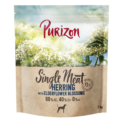 1kg Purizon Single Meat Haring met Vlierbloesem droogvoer voor honden - hondenbrokken