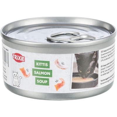4x 80g Trixie Kittis Soup kip & zalm kattensnacks - natvoer katten