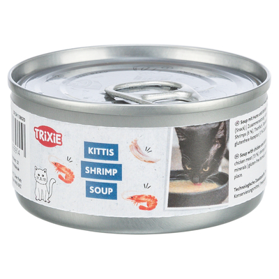 4x 80g Trixie Kittis Soep Kip & Garnalen kattensnacks - natvoer katten