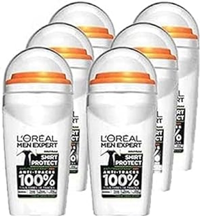 L'Oréal Men Expert - Anti-Traces deodorant voor heren – werkzaamheid 48 uur – Shirt Protect – 6 x 50 ml