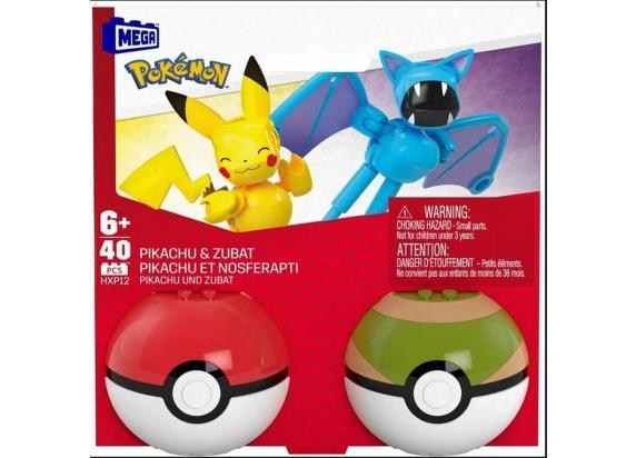 - Pokemon Fisher Price Mega Construx Pokemon Pokebal Pikachu & Zubat