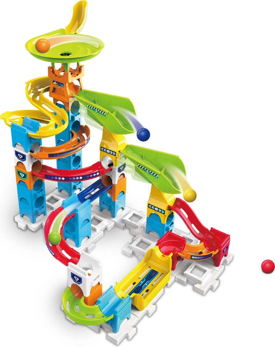 VTech Marble Rush Beginner Set S200 - Speelgoed Knikkerbaan - 47 Onderdelen - met Licht- en Geluidseffecten - Inclusief 5 Knikkers - Vanaf 4 Jaar