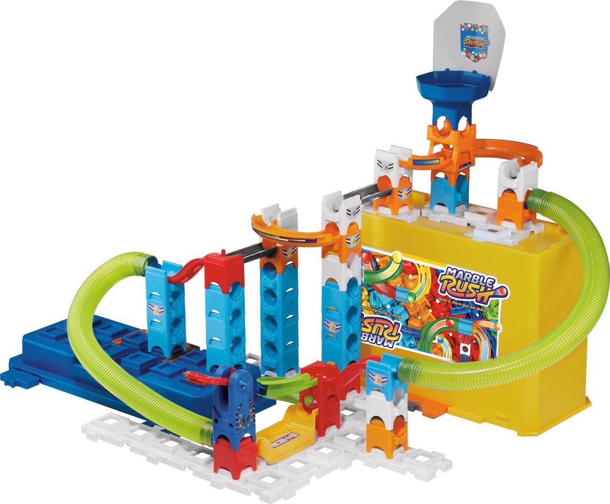 VTech Marble Rush - Build & Store Box Set M400 - Knikkerbaan - 65 Onderdelen - Inclusief 5 knikkers - Vanaf 4 Jaar en ouder