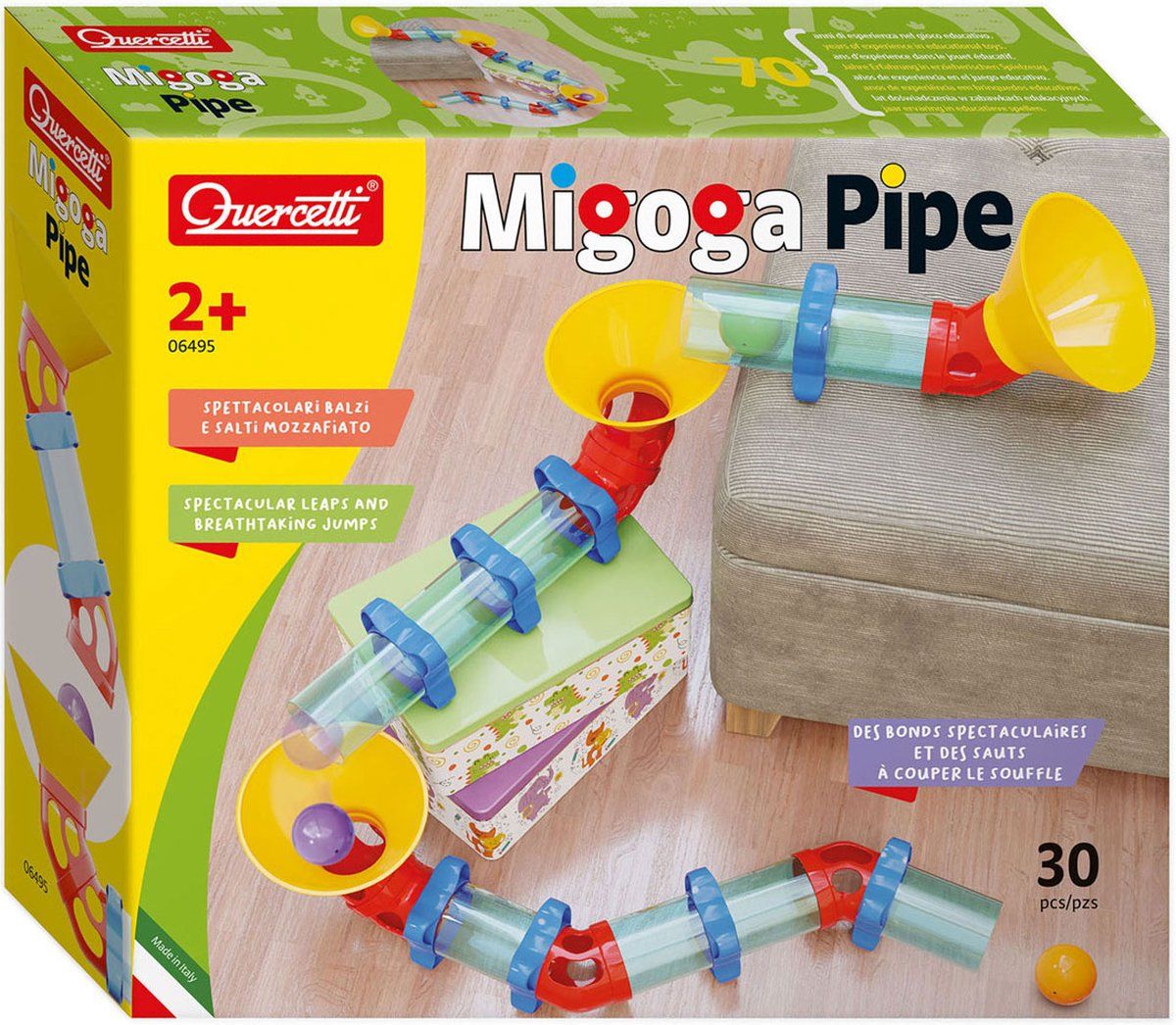 Quercetti Migoga Pipe Knikkerbaan, 30dlg.