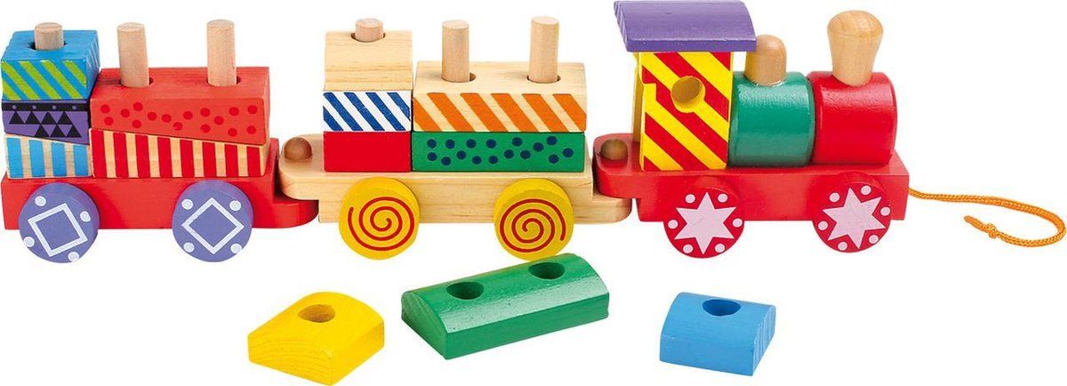 Small Foot - Houten Stapelblokken Trein, 16dlg.