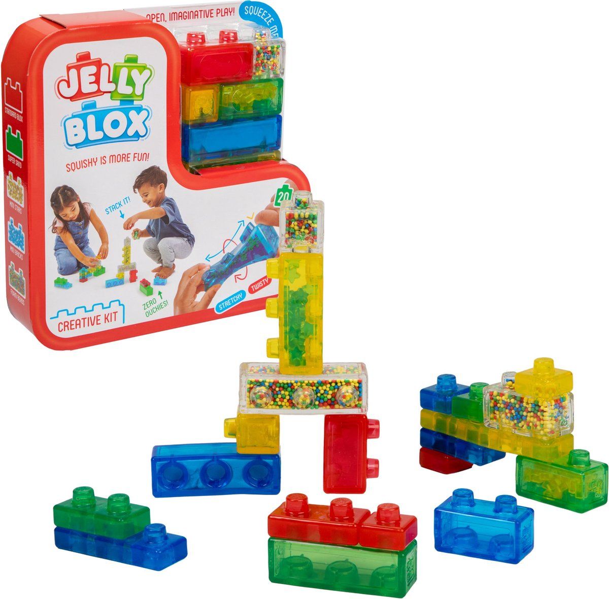 Goliath Jelly Blox Creative Kit - Constructiespeelgoed - Zachte Bouwblokken - Pijnvrij Spelen - Vanaf 2 jaar - BPA vrij