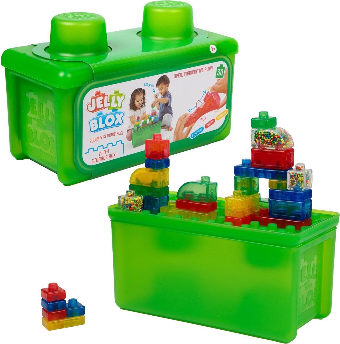 Goliath Jelly Blox Storage Box - Constructiespeelgoed - Zachte Bouwblokken - Pijnvrij Spelen - Vanaf 2 jaar - BPA vrij