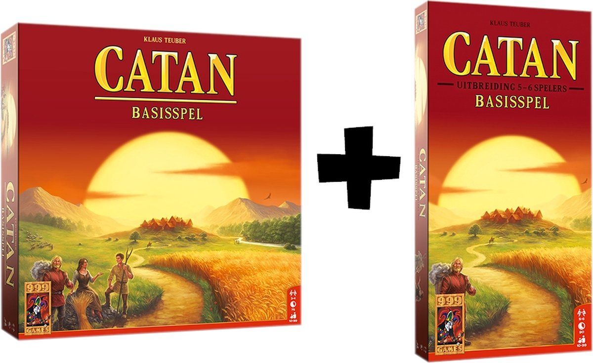 999 Games - Catan - Voordeelbundel - Basisspel + Uitbreiding 5/6 - Speel Catan tot 6 spelers - Extra voordelig - Kerstcadeau