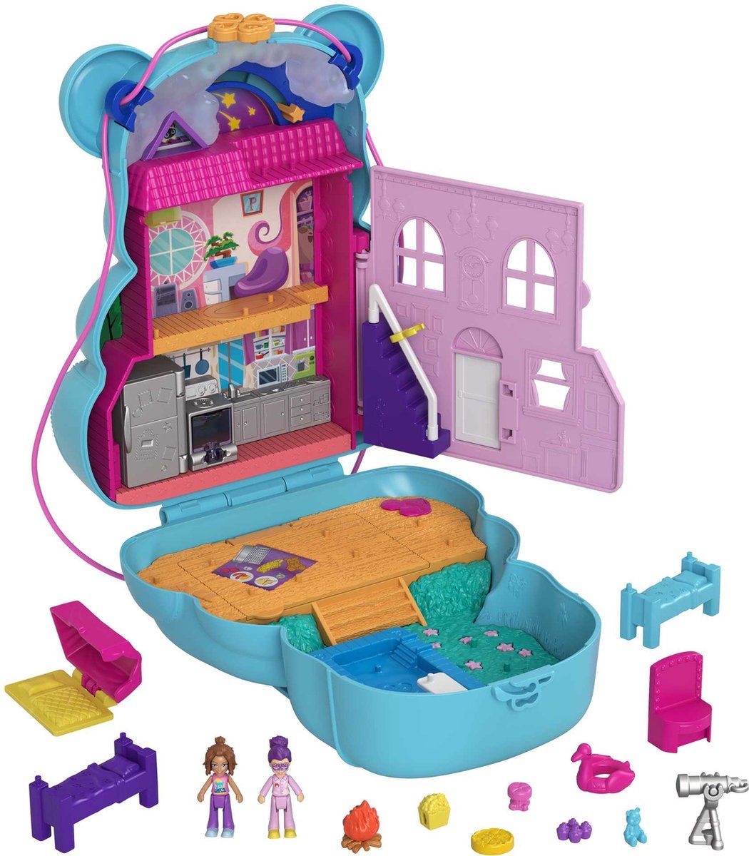 Polly Pocket Teddybeer - Speelfigurenset - Tas