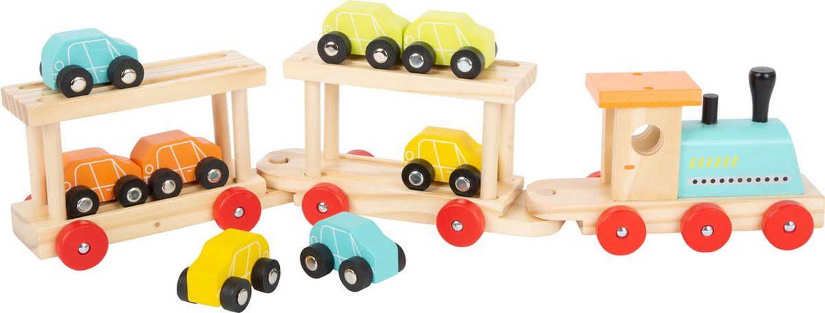 Small Foot - Houten Trein Transporter met Auto's, 11dlg.