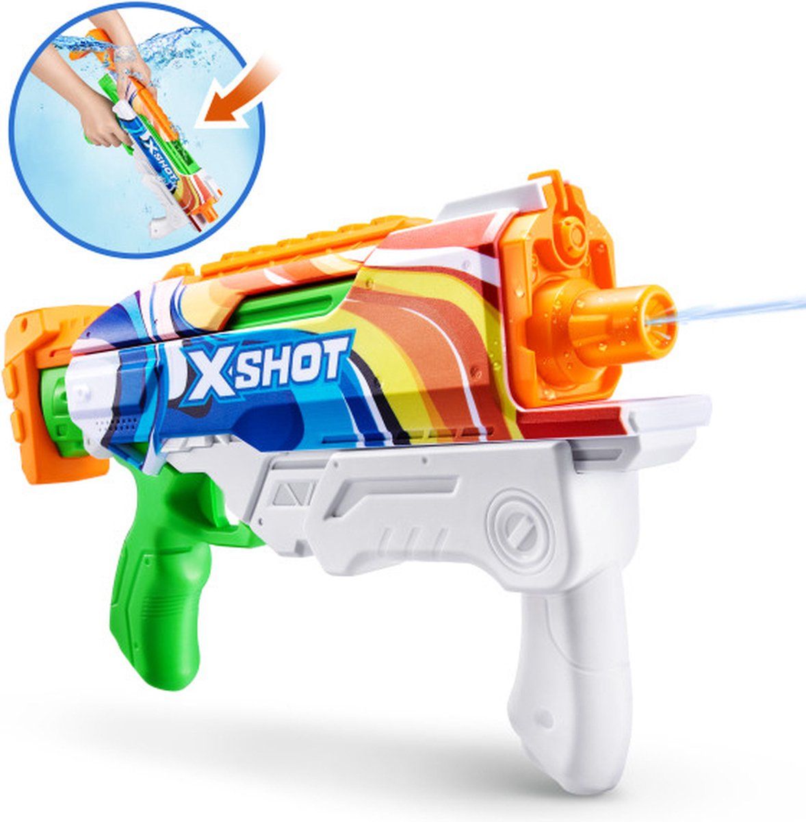 ZURU - XSHOT - Water Fast-Fill Skins Hyperload Water Blaster - Cruiser Print - Waterpistool - 500 ML