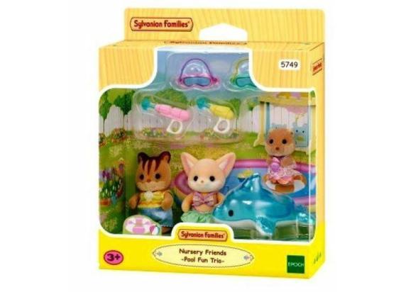 Sylvanian Families 5749 trio peutervriendjes- zwembad fun