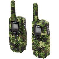 Nedis Walkie talkie Set - 2 Handsets - Tot 8 km - Frequentiekanalen: 8 - PTT / VOX - tot 2,5 uur - Koptelefoonoutput - 2 Headsets - Inclusief reiskoffer - Groen