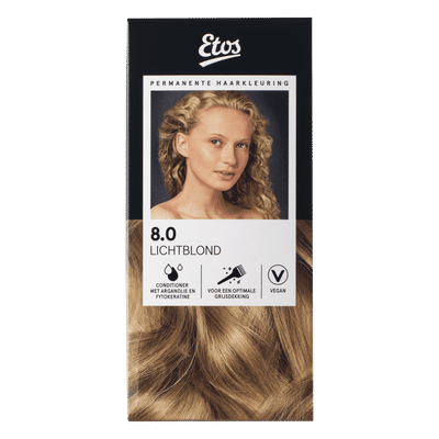 Etos Permanente Haarkleuring 8.0 lichtblond