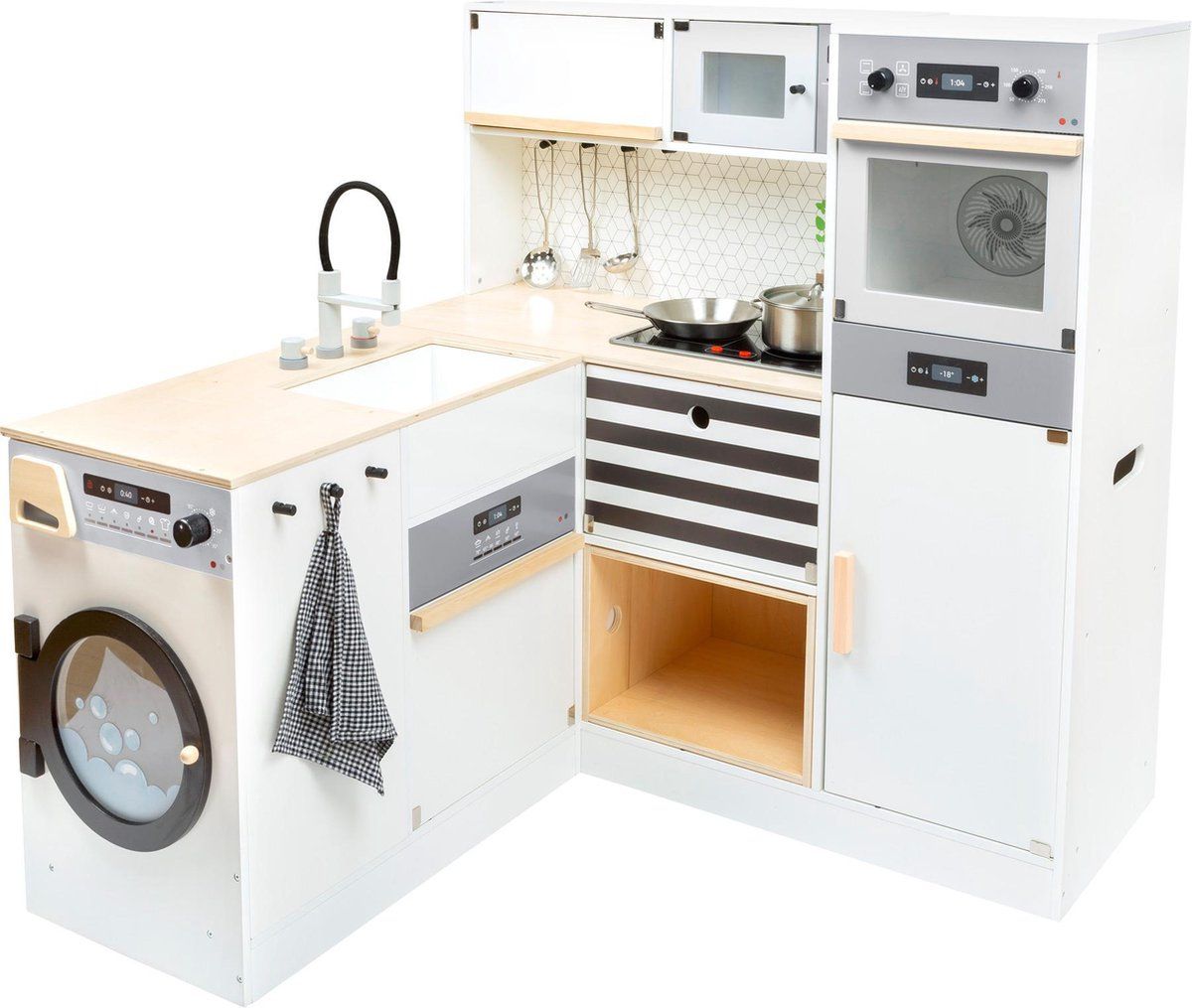 Small Foot - Houten Modulaire Speelkeuken XL Wit, 9dlg.