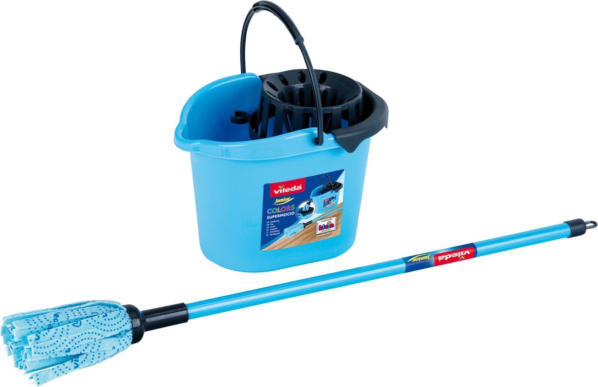 Klein Toys Vileda 2-delige speelgoedschoonmaakset - speelgoed dweilset - blauw