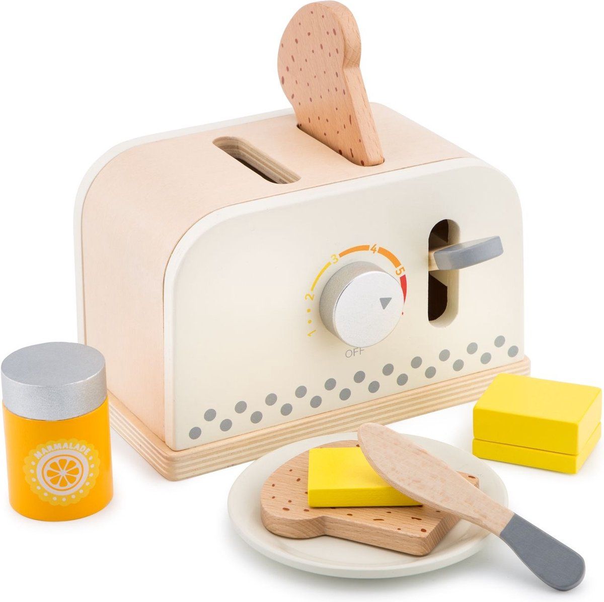 New Classic Toys - Houten Speelgoed Broodrooster - Toaster Set - Speelgoedkeukenmachine