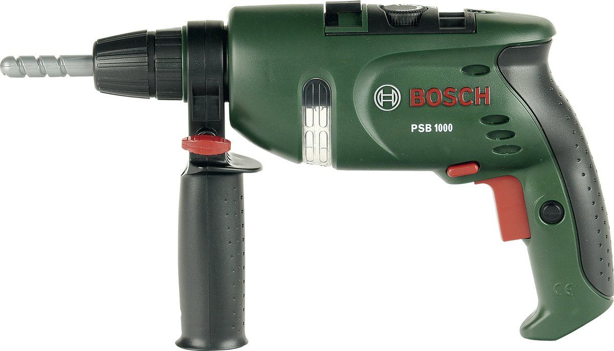 Klein Toys Bosch speelgoedboormachine - 28,5x4,5x16 cm - incl. roterende boorkop, licht- en geluidseffecten - groen zwart