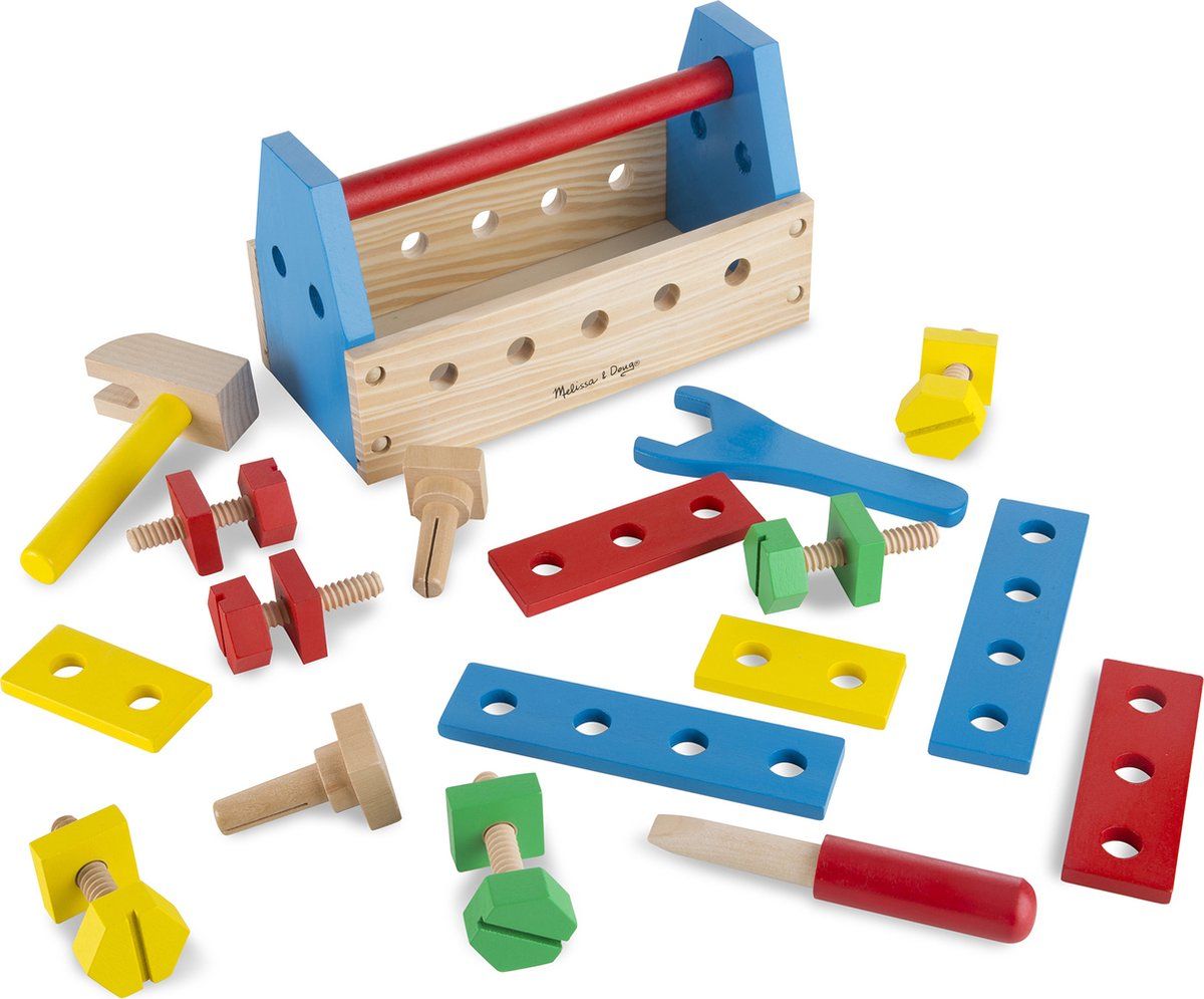 Melissa & Doug Draagbare gereedschapskist - Houten bouwspeelgoed (24-delig