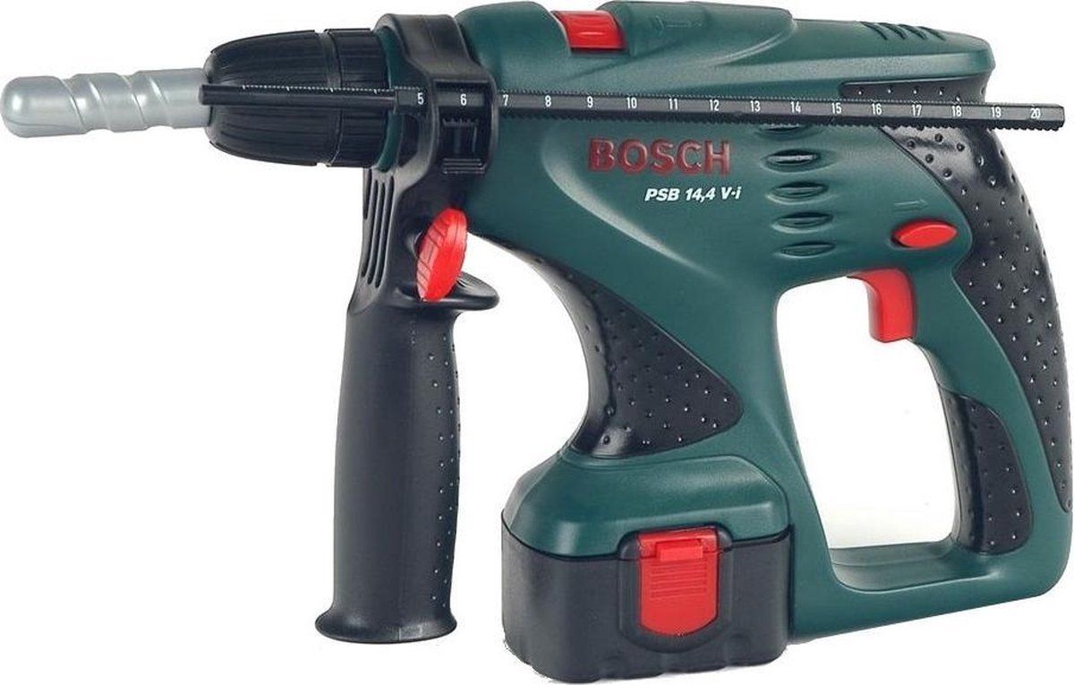 Klein Toys Bosch klopboormachine - 29x15x4 cm - incl. verwisselbare opzetstukken - groen rood zwart