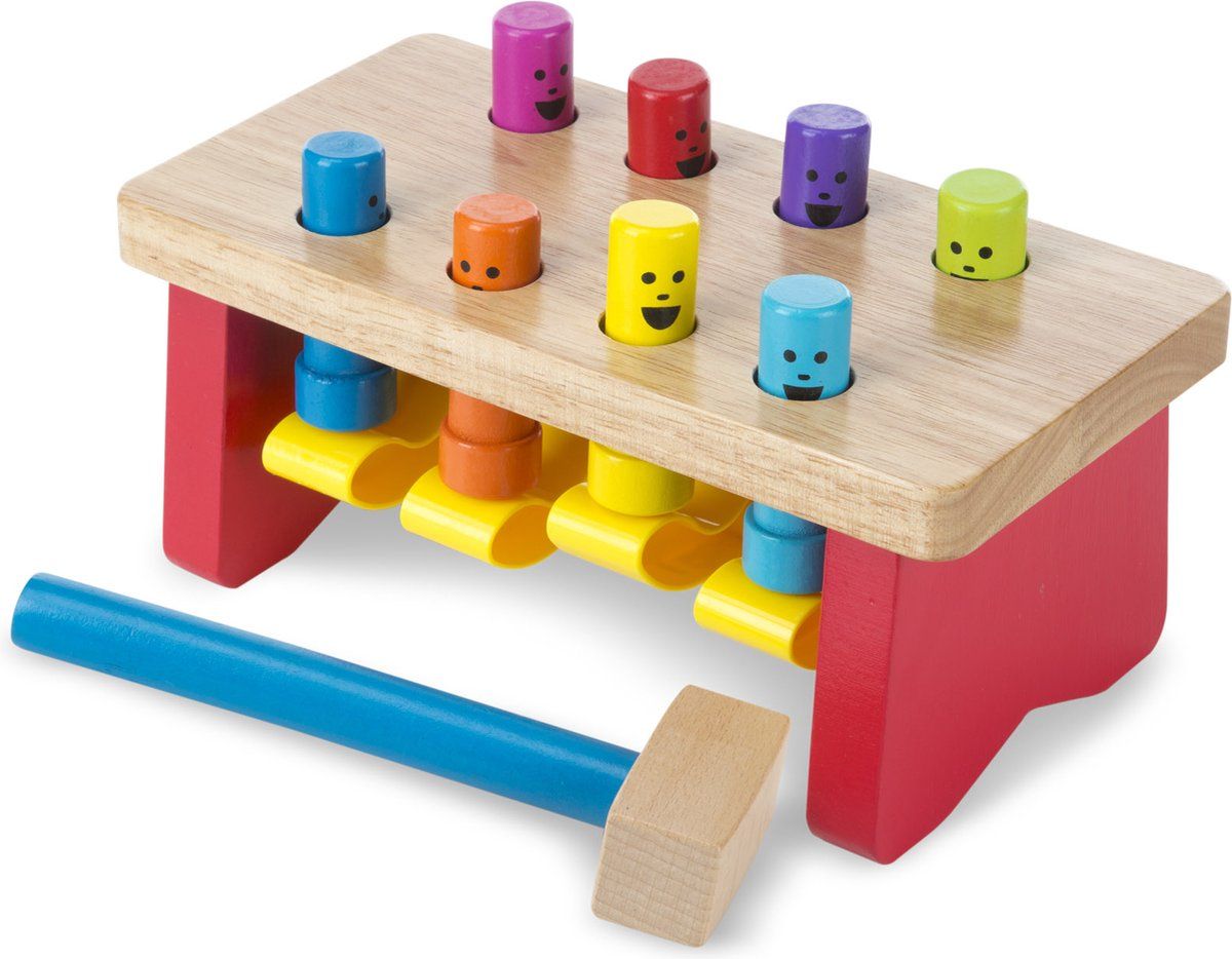 Melissa & Doug Deluxe Werkbank met hamer - Houten Speelgoed - Ontwikkelingsspeelgoed - Creatief spelen - Montessori Speelgoed - 3+ jaar - Cadeau voor jongens en meisjes