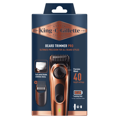 King C. Gillette Baardtrimmer PRO voor mannen - met precisiedraaiknop voor 40 lengte-instellingen