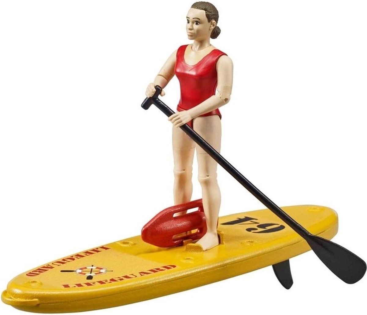 Bruder bworld lifeguard met stand up paddle board (62785)