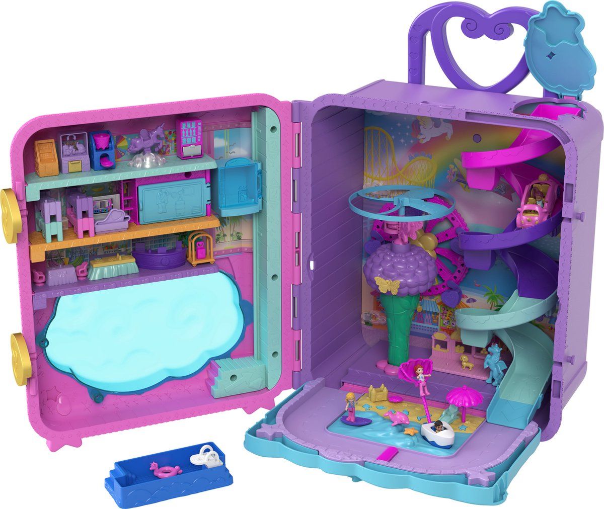 Polly Pocket - Pollyville Resort Rolkoffer - Speelfigurenset