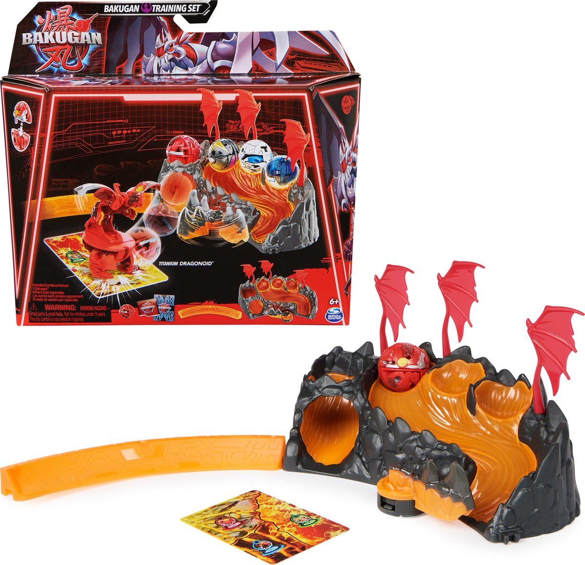 Bakugan - Training Set met Titanium Dragonoid - spinnend actiefiguur met ruilkaarten en speelset