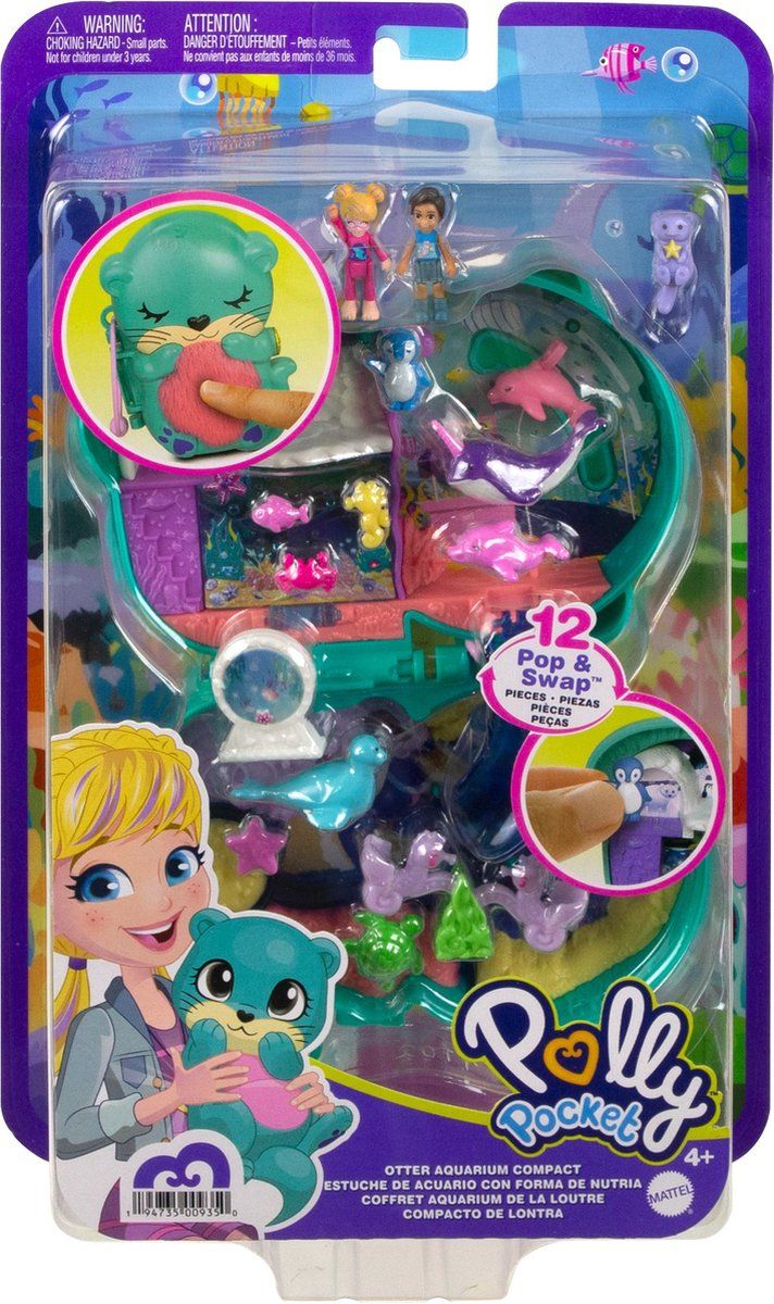 Polly Pocket Otter aquarium koffer - Speelfigurenset