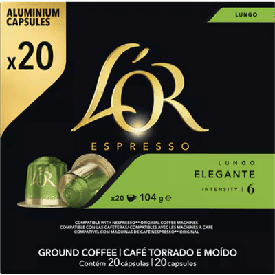 L'OR Espresso Aluminium Capsules Lungo Elegante 20 Stuks 104 g