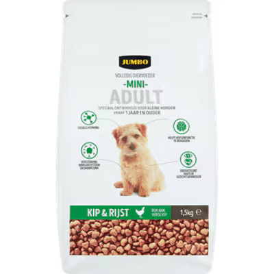 Jumbo Hondenbrokken Mini Adult Kip & Rijst 1,5kg - hondenbrokken