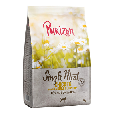 Purizon Single Meat Adult Kip met Kamillebloemen en Pompoen - 4 x 1 kg - hondenbrokken