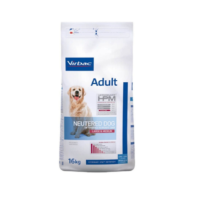 16kg Veterinary HPM Dog Adult Neutered Large & Medium Virbac Hondenvoer - hondenbrokken