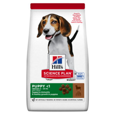 Hill's Puppy Medium met lam & rijst hondenvoer 2 x 18 kg - hondenbrokken
