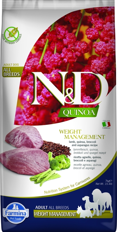 N&D Quinoa Weight Management Lamb & Broccoli Adult Medium & Maxi 7 kg hondenbrokken