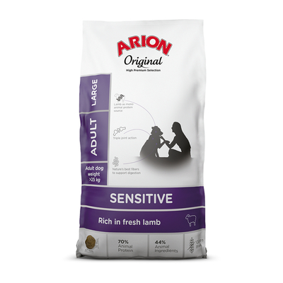 12kg Arion Original Adult Large Breed Lam & Rijst Hondenvoer Droog - hondenbrokken