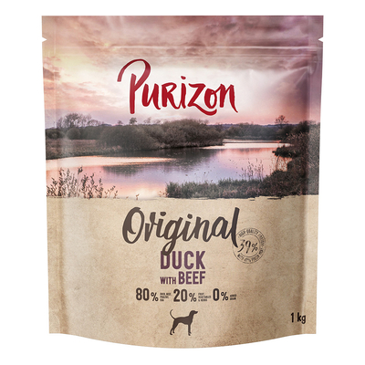 1kg Purizon Eend met Rund Adult Honden Droogvoer - hondenbrokken