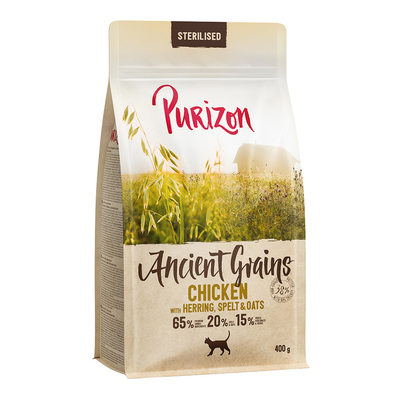 400 g Purizon Kattenvoer voor een probeerprijs! - Ancient Grain Kip Sterilised - kattenbrokken