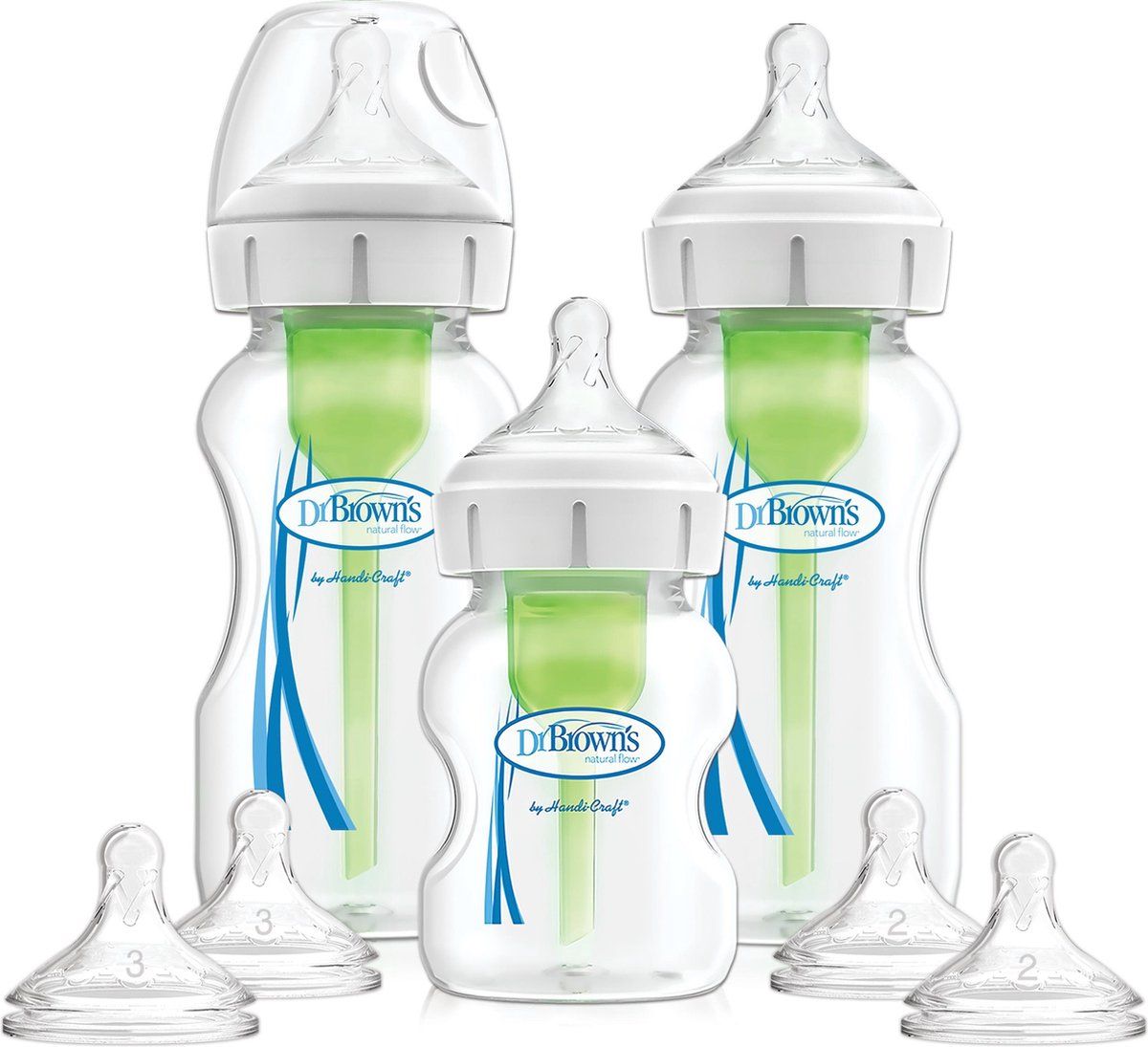 Dr. Brown's Options+ Anti-colic Startpakket Brede Halsfles